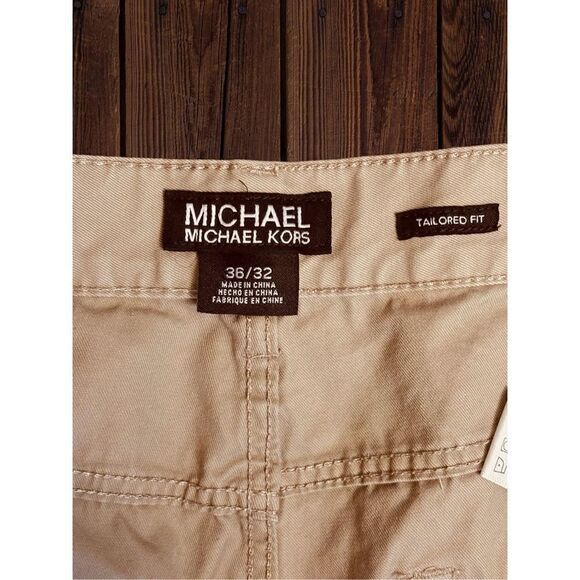 Michael By Michael Kors Men’s Size 36/32 Tailored Fit Khaki Pants • Relaxed - Picture 8 of 14